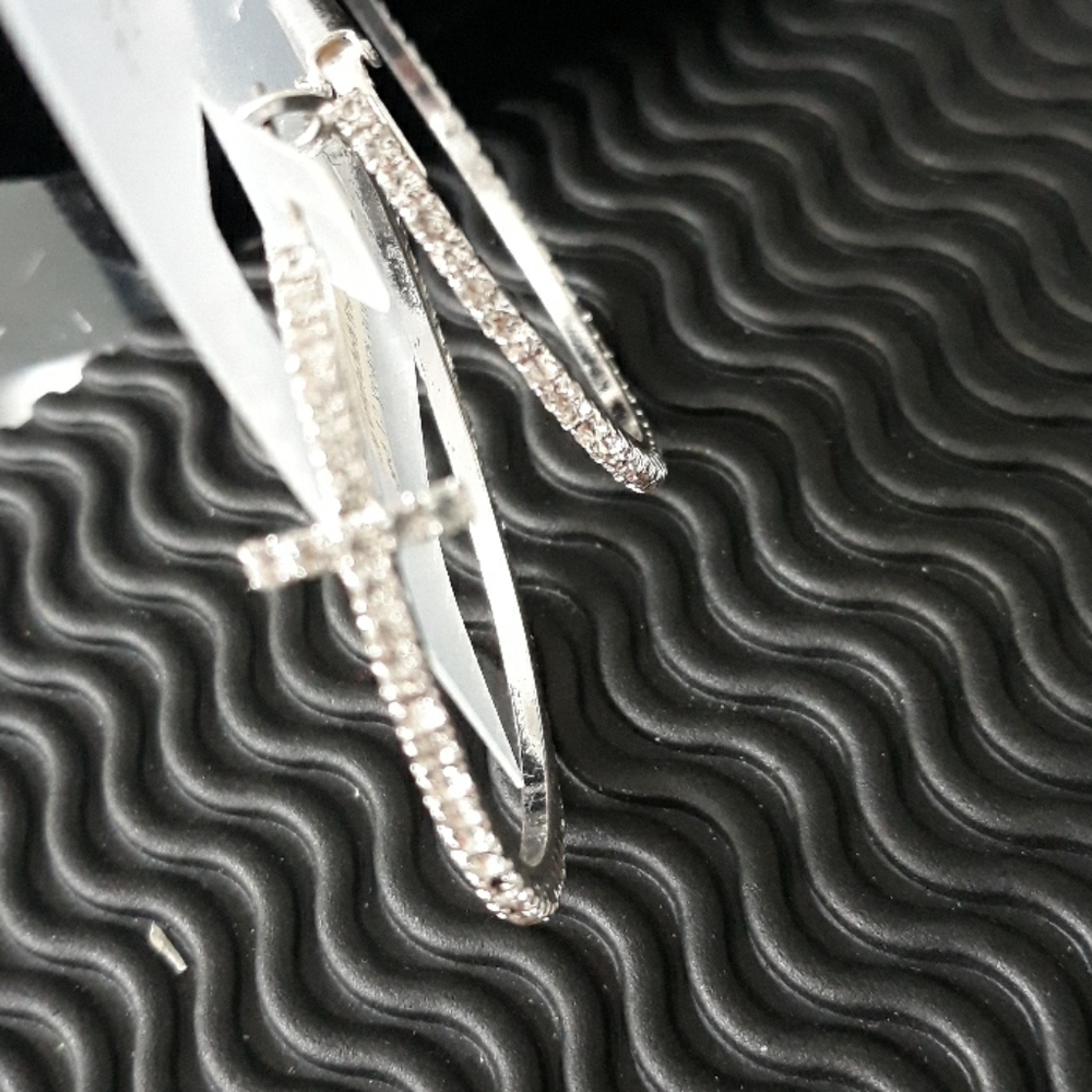 Lightweight hoops Earrings crosses sale